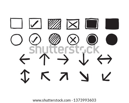 isolated black childish hand drawn bullet symbols element for journal, icon, logo, writing, note, drawing, etc. vector design.