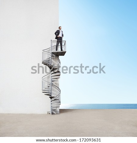 Similar – Image, Stock Photo spiral stairs High-rise