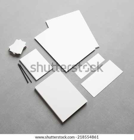 Set of branding elements on fabric background