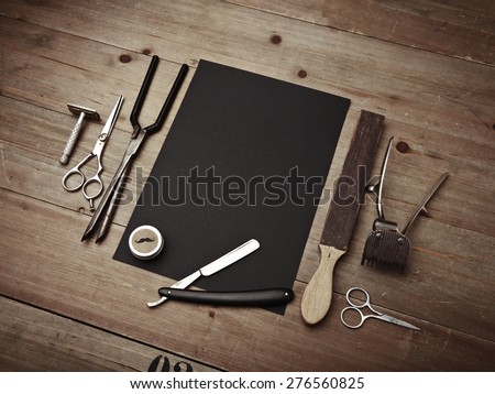 Set of barber shop tools