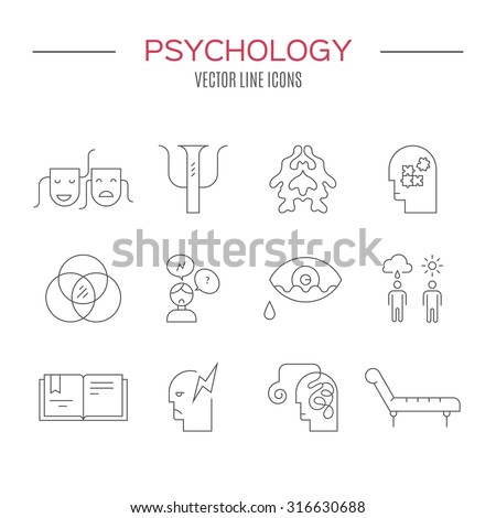 Psychology and mental health symbols made in clean and modern vector. Mental health icon collection.