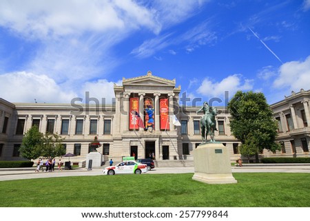 Boston, MA, USA - August 30, 2013: Museum of Fine Arts, Boston: The Museum of Fine Arts in Boston, is one of the largest museums in the United States. It contains more than 450,000 works of art.