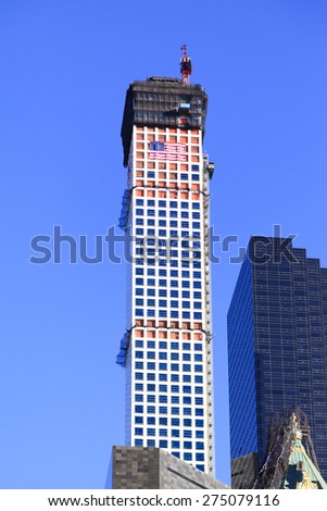New York, NY, USA - October 19, 2014: Under Construction 432 Park Avenue: 432 Park Avenue is a supertall residential project in midtown Manhattan.