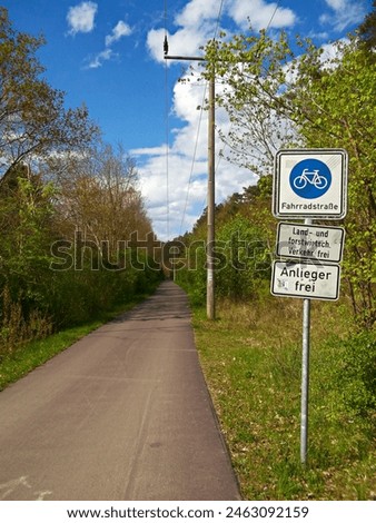 Similar – Foto Bild Hinweis Zeichen Radweg auf Straße