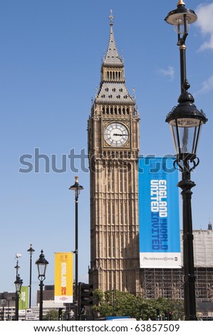 LONDON - August 24: Banners in London to promote England\'s bid to host FIFA\'s 2018 world cup. August 24, 2010 in London, England.