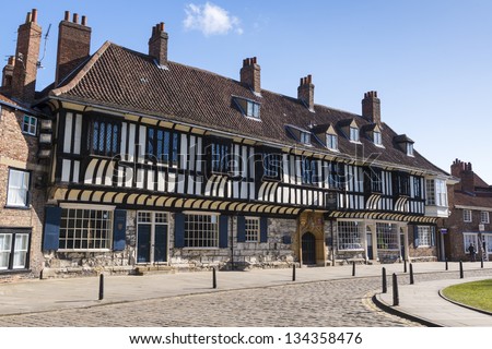 YORK, UK - MARCH 30: Facade of Saint William\'s College, founded in 1461. March 30, 2013 in York.