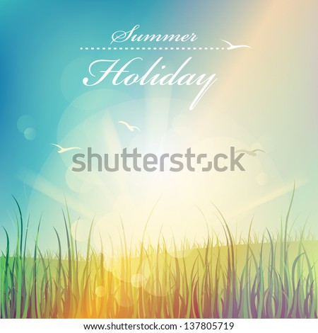 Summer holiday, beautiful vector background