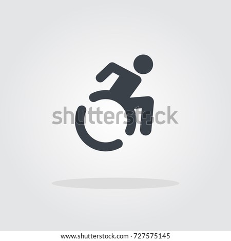 Handicapped sign, wheelchair icon moving