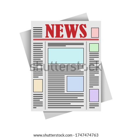 News newspaper. Concept of business news and print media. Simple vector style