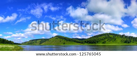 summer landscape, summer background, summer in Russia, summer panorama, panoramic landscape,