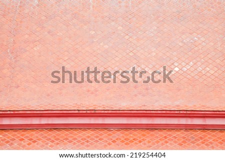 Red temple roof tiles Thailand