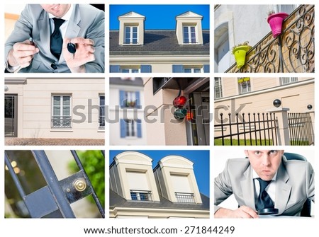 collage illustrating the real estate market in city