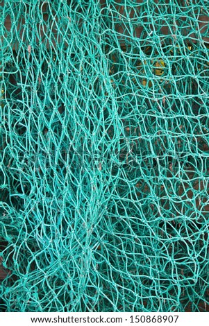 Blue fish netting vertical