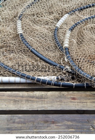Fishing netting on a dock