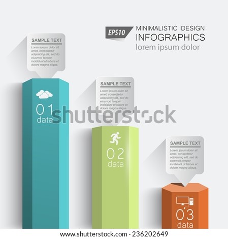 3d columns digital data / element vector graphics business