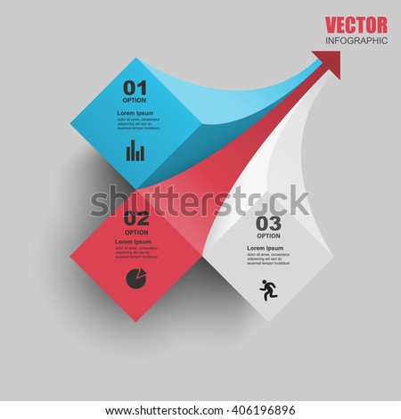 3d curved arrow, informational brochure cover design