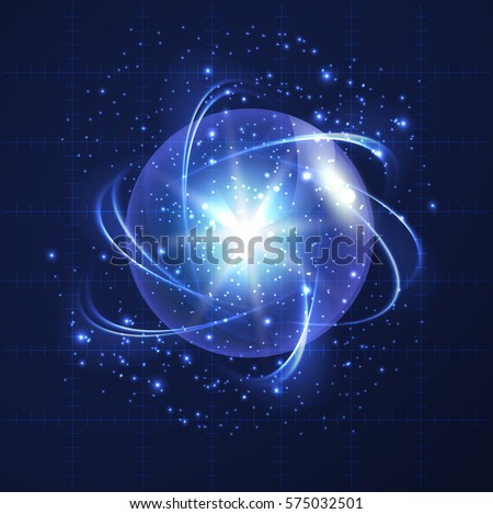 Sphere vector background concept pattern with glowing lines around effect