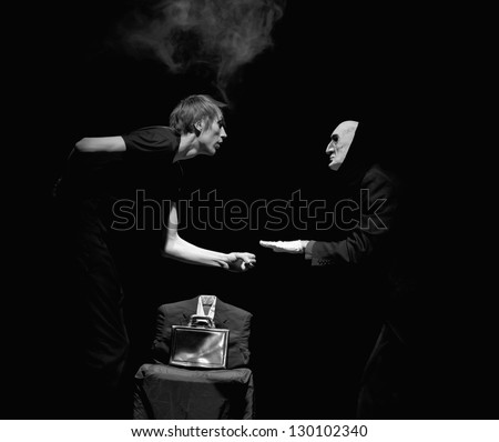 Similar – Image, Stock Photo shadow theatre (3) Man