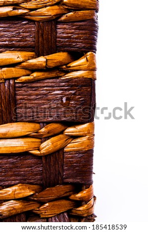 Woven Basket Texture and Background Handmade Product Design isolated on white background.