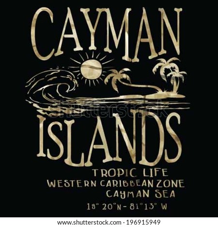 cayman islands vector prints.