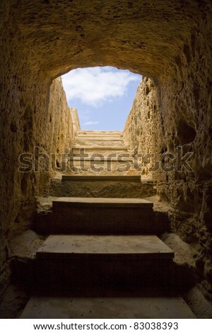 Stairs to the sky. Tombs of the Kings, Paphos, Cyprus.