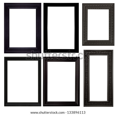 Set Of Black Frames Isolated White Background. Stock Photo 133896113