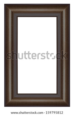Old Antique Black frame Isolated Decorative Carved Wood Stand Antique Black Frame Isolated On White Background
