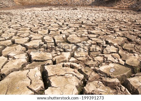 Drought breaks ground fissures of the ground.