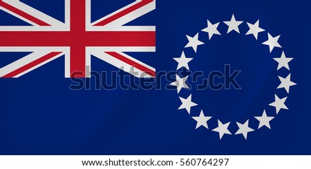 Vector image of the Cook Islands waving flag