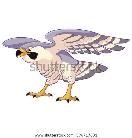 Cartoon standing falcon