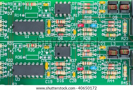 The green printed circuit-board