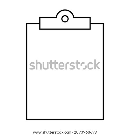 Paper clipboard vector icon. Paper clipboard outline illustration. Clipboard line template design