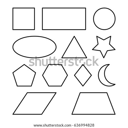 geometric shapes square, circle, oval, triangle, hexagon, rectangle, star,heart,rhombus vector symbol icon design. Beautiful illustration isolated on white background
