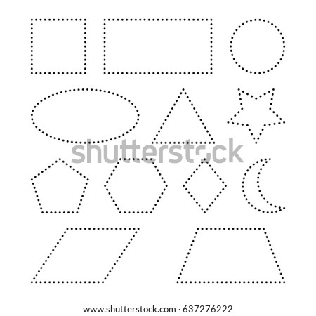 geometric shapes square, circle, oval, triangle, hexagon, rectangle, star,heart,rhombus vector symbol icon design. Beautiful illustration isolated on white background