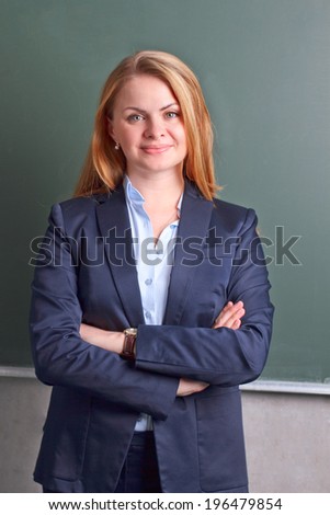 Smiling woman in suit