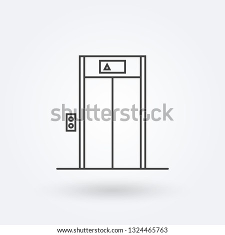 Elevator outline icon. Lift sign in the lobby or building. Vector illustration.