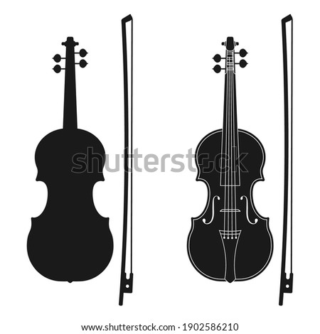 Violin icon. Music instrument silhouette. Vector illustration.