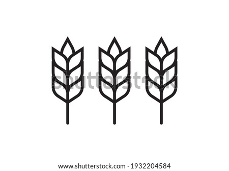 Wheat or barley outline icon. Grain symbol. Vector illustration.