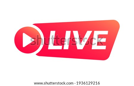 Live stream icon or button. Online broadcast logo. Vector illustration.