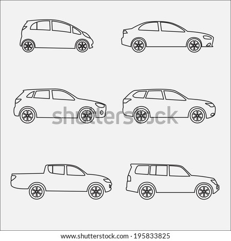 Cars Icon Set. Different Vector Car Forms. - 195833825 : Shutterstock