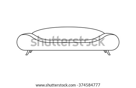 Sofa line icon. Modern outline sofa. Furniture for living room. Vector illustration.