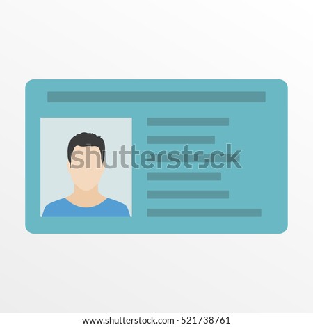 ID card or Car driver license. Vector illustration in flat style.