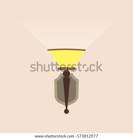 Wall lamp or sconce icon. Vintage design. Vector illustration.