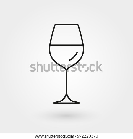 Wine glass outline icon. Vector illustration.