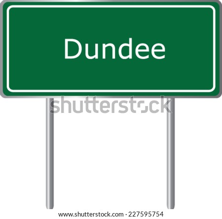 Dundee , United Kingdom ,  road sign green vector illustration, road table