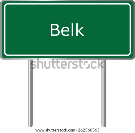 Belk, Alabama, road sign green vector illustration, road table, USA city