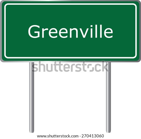 Greenville, Alabama, road sign green vector illustration, road table, USA city