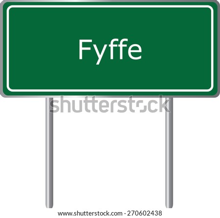 Fyffe, Alabama, road sign green vector illustration, road table, USA city