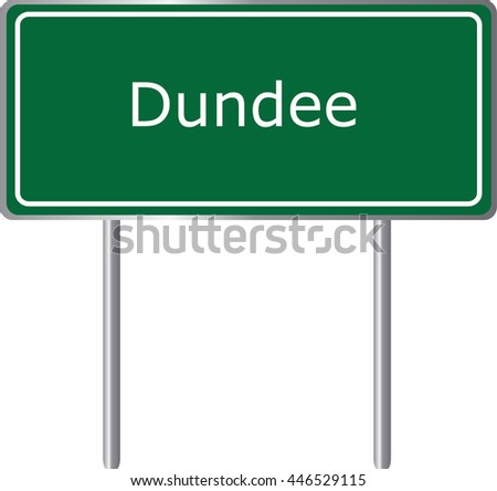 Dundee , Florida, road sign green vector illustration, road table, USA city