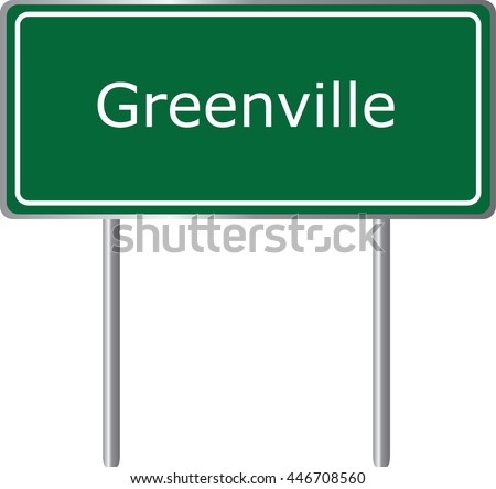 Greenville , Florida, road sign green vector illustration, road table, USA city